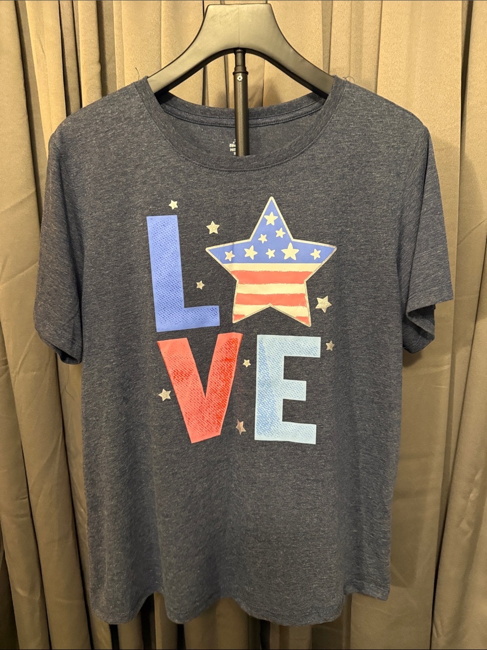 Celebrate It Navy Blue 'LOVE' Graphic Tee with Stars